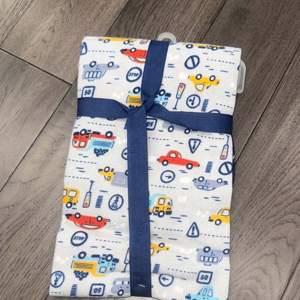 Colorful Baby receiving Blanket Set with Vehicles - Picture 3 of 3